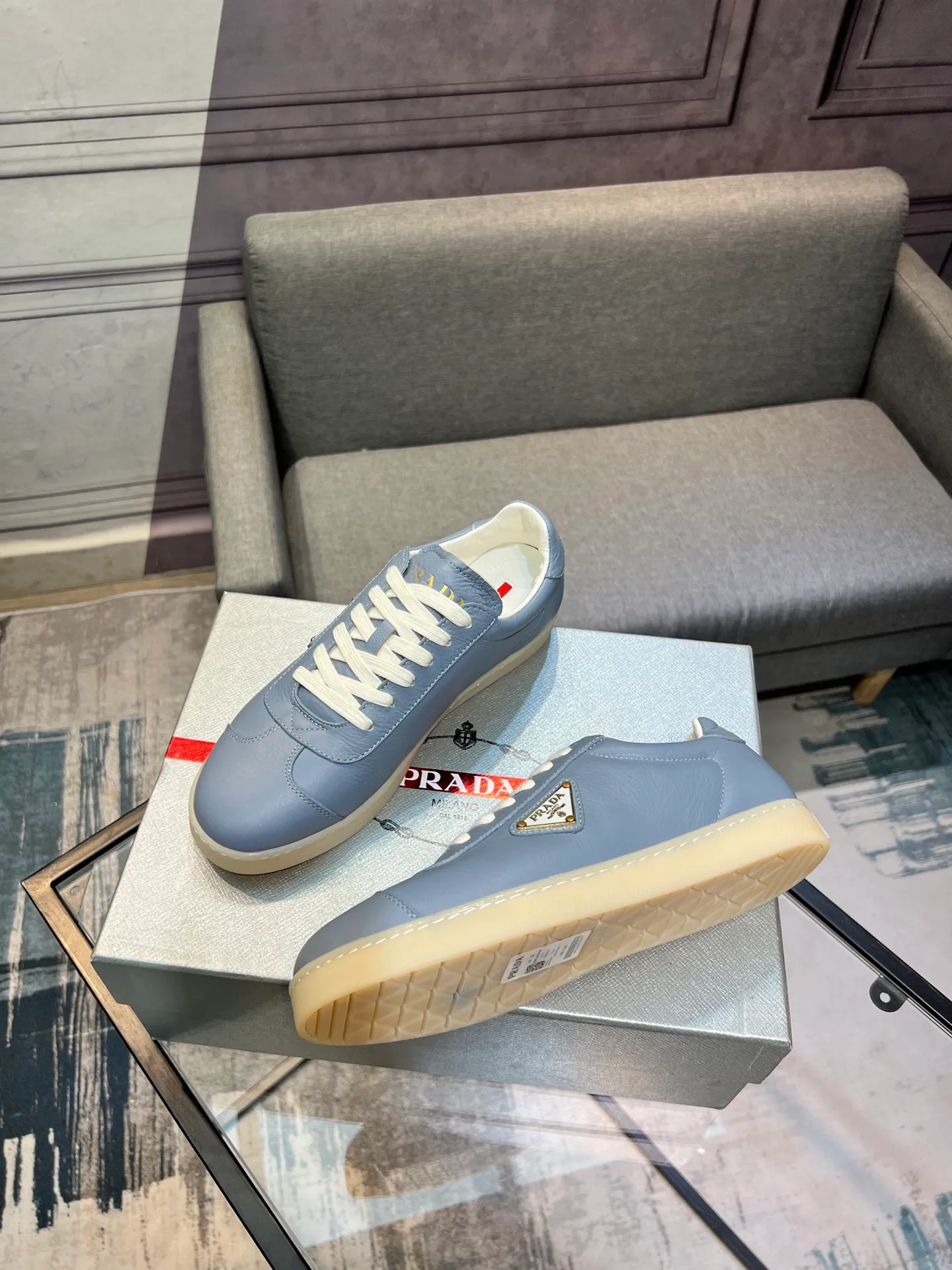 Men's shoes 💰540 [PRADA] Men's shoes are popular in the counter, official website synchronization, 1 high-quality shipment ✔️ Original frosted cowhide + cowhide lining, 1🆚1 replica, original sole, 38-45 (45 customized, non-refundable)